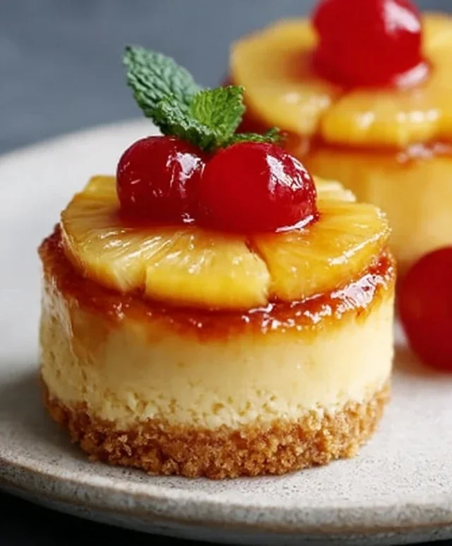 Mini Pineapple Upside-Down Cheesecakes