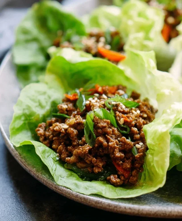 Asian Style Ground Beef Lettuce Wraps