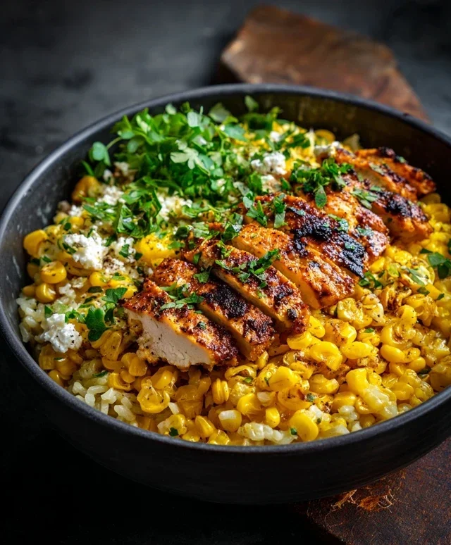 Street Corn Chicken Rice Bowl