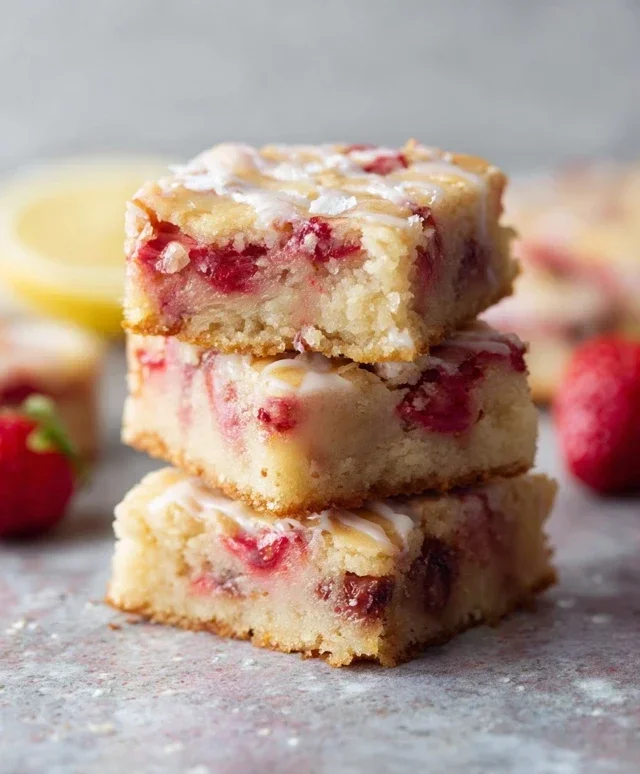 Strawberry Lemon Blondies