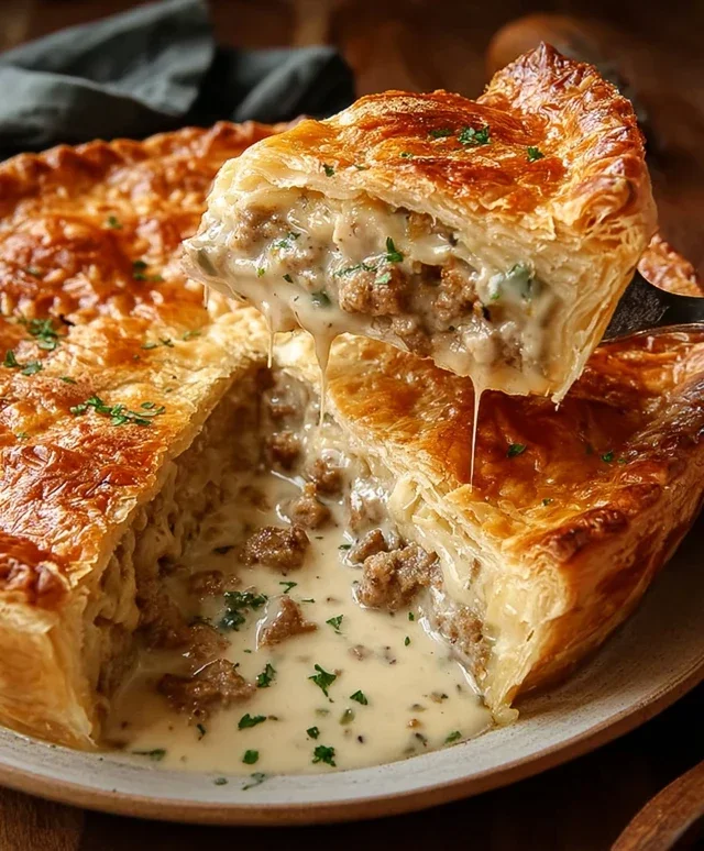 Sausage Gravy Puff Pie