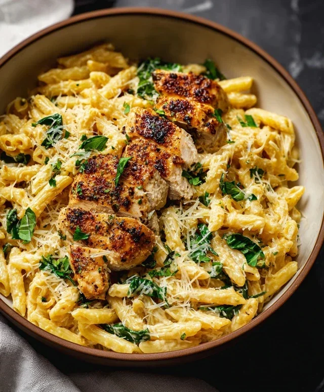 Healthy Garlic Parmesan Chicken Pasta