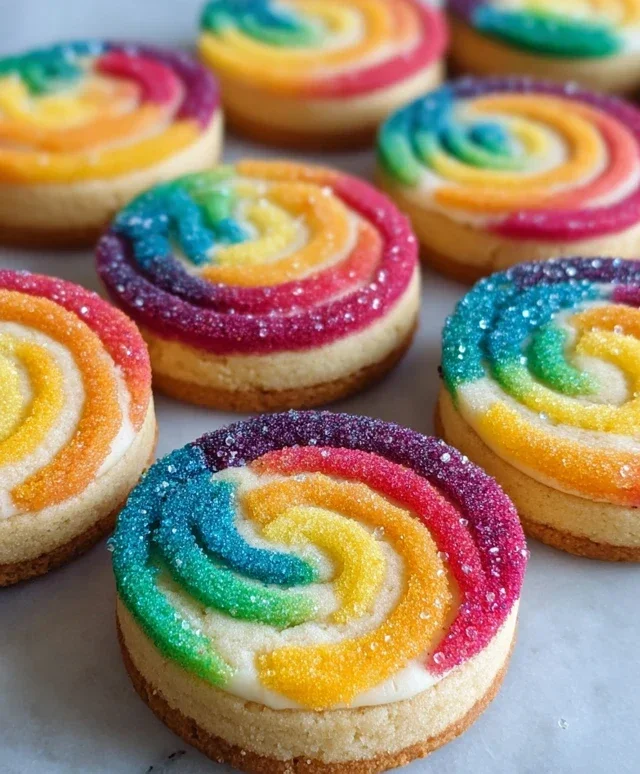 Piped Rainbow Shortbread Cookies