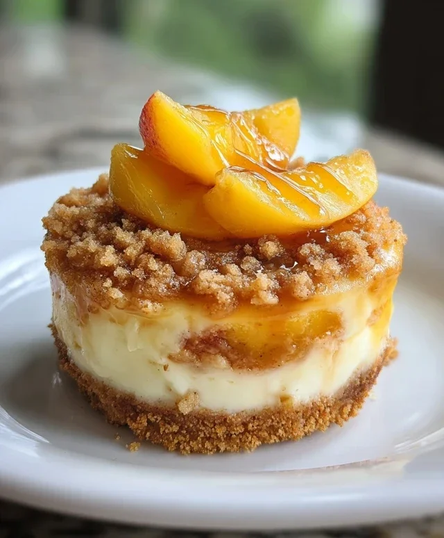 Peach Cobbler Mini Cheesecakes