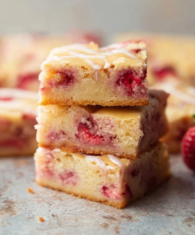 Strawberry Lemon Blondies