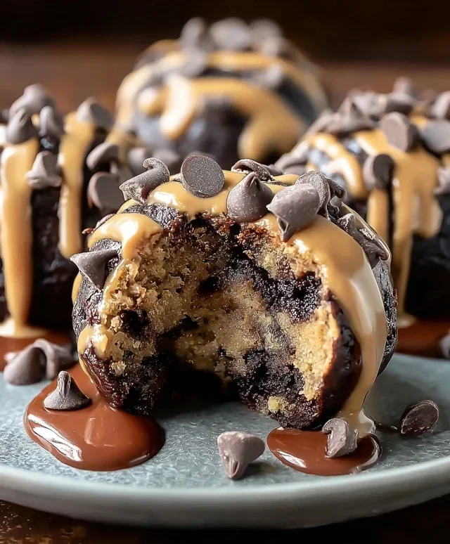 Chocolate Chip Cookie Dough Brownie Bombs