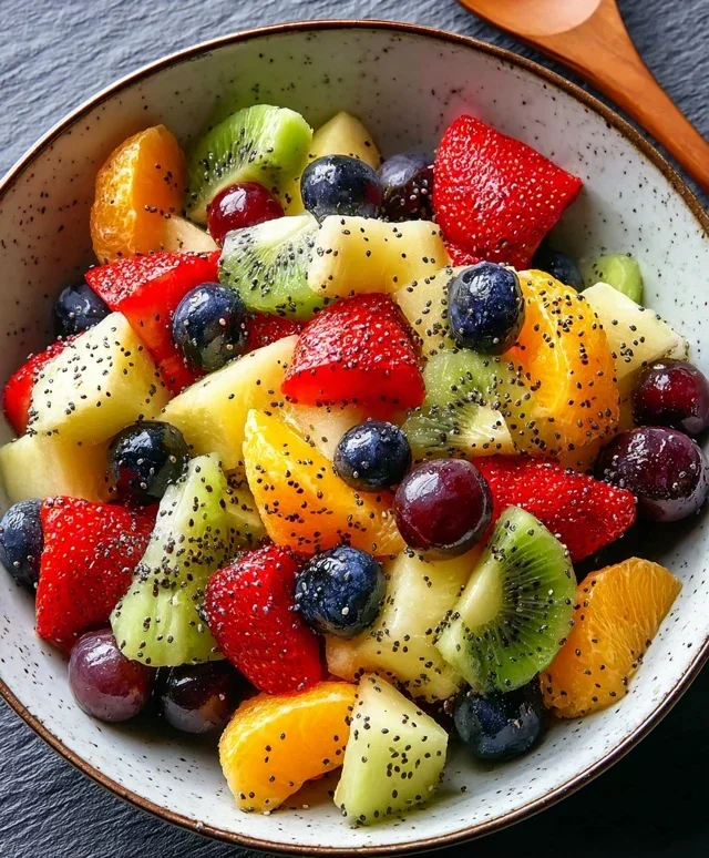 Fruit Salad with Honey-Lime Poppy Seed Dressing