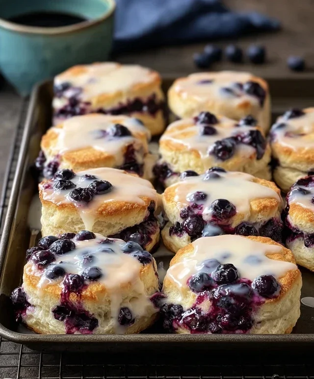 Glazed Blueberry Butter Swim Biscuits