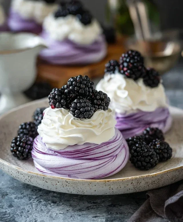 Blackberry Pavlovas