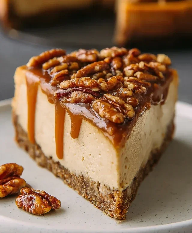 Vegan Caramel Pecan Cheesecake
