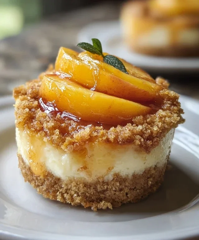 Peach Cobbler Mini Cheesecakes