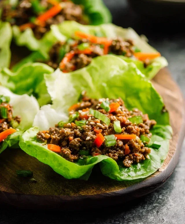 Asian Style Ground Beef Lettuce Wraps