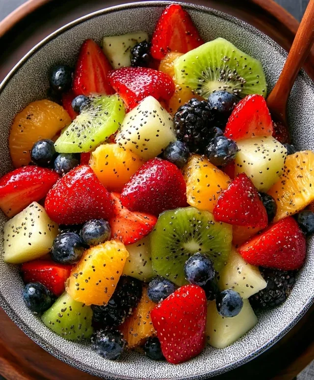 Fruit Salad with Honey-Lime Poppy Seed Dressing