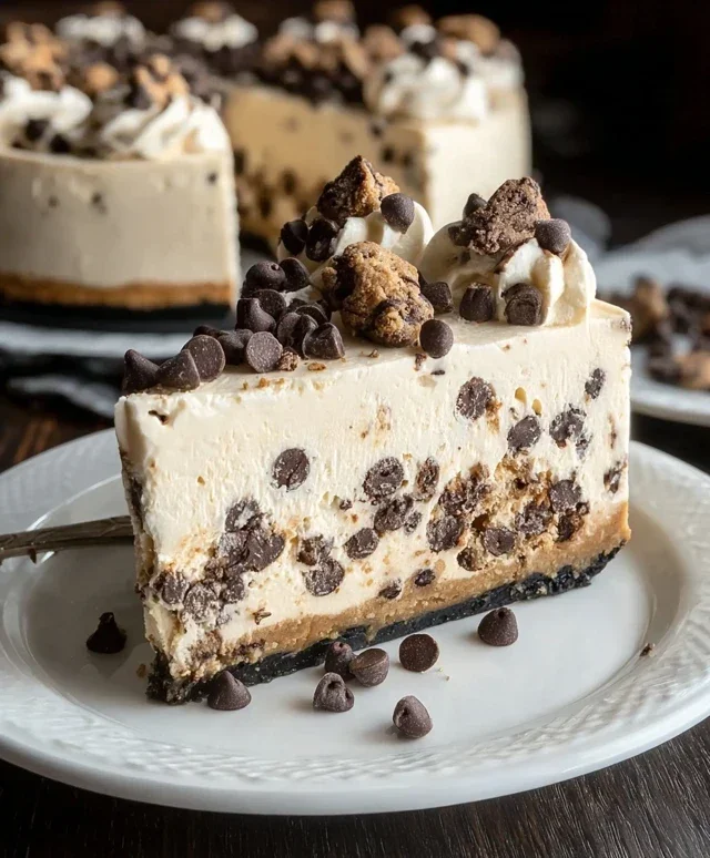 No Bake Cookie Dough Cheesecake