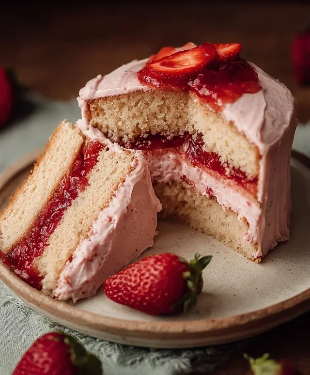Small-batch Vegan Strawberry Cake