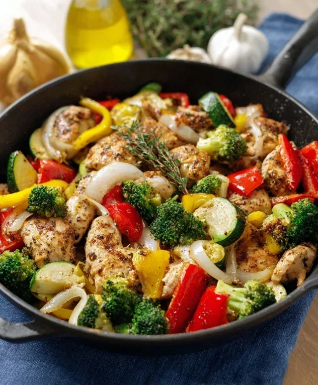 Healthy Chicken and Vegetables Skillet