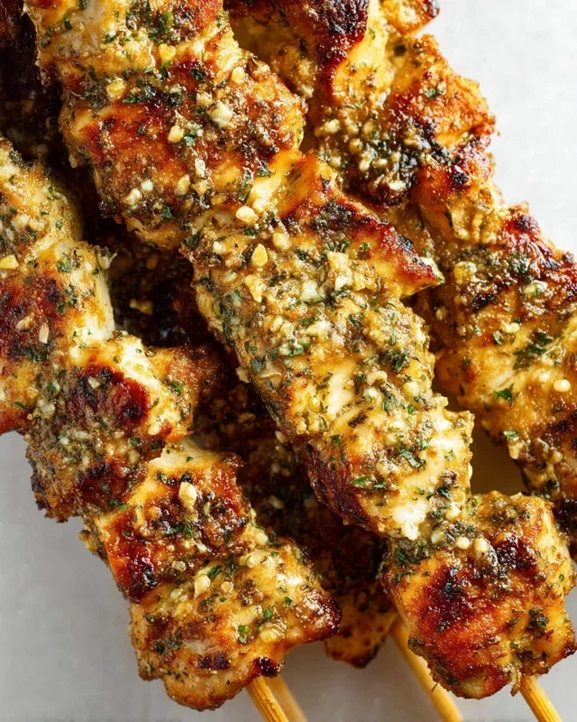 Ranch Garlic Parmesan Chicken Skewers