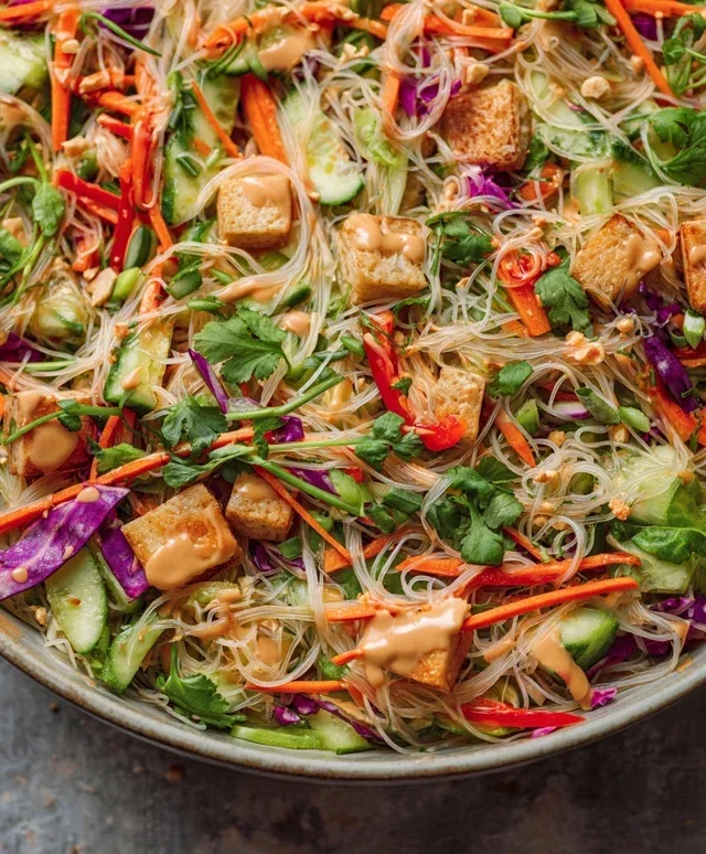 Spring Roll Salad with Peanut Dressing, gluten-free