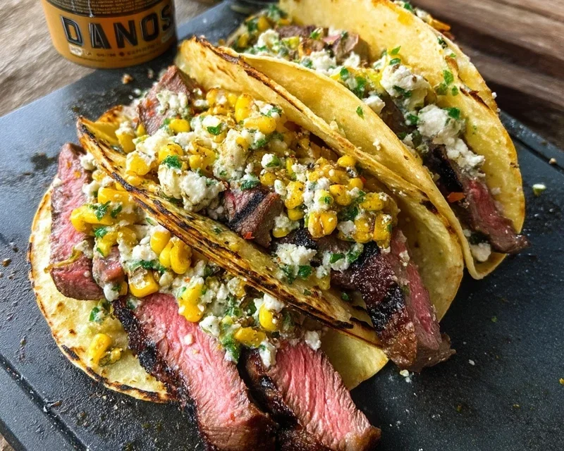 Grilled Elote Steak Tacos