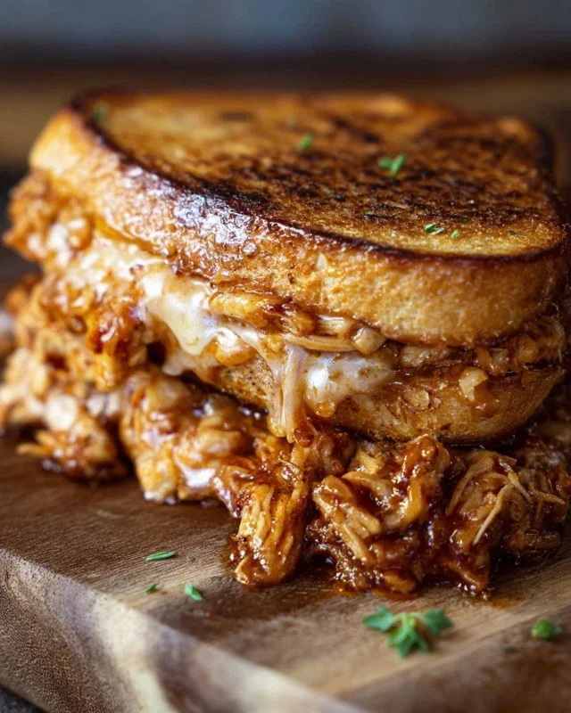 BBQ Chicken Grilled Cheese Sandwich