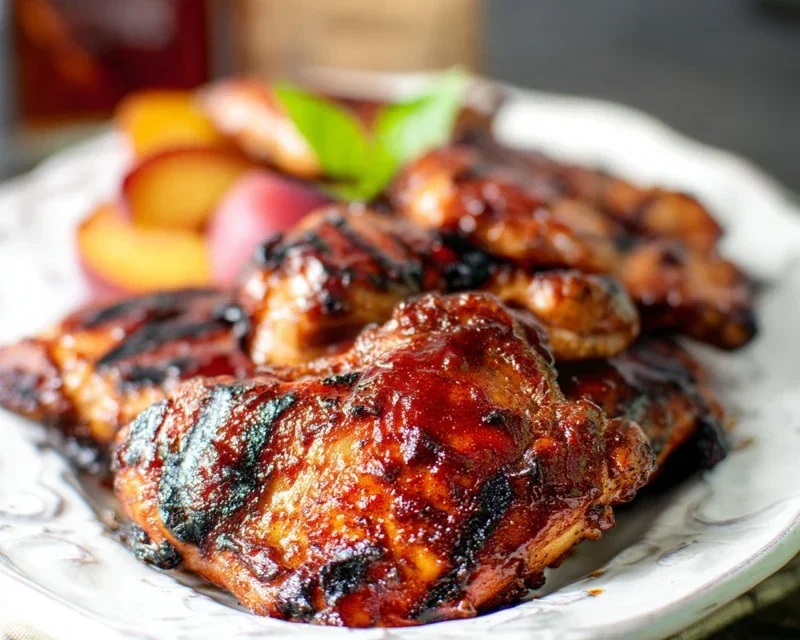 Grilled Bourbon Extract Extract Peach BBQ Chicken