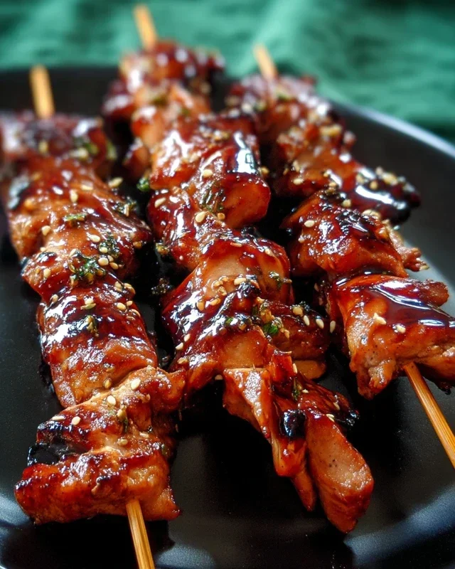 Sticky Bourbon Extract Extract Chicken Skewers