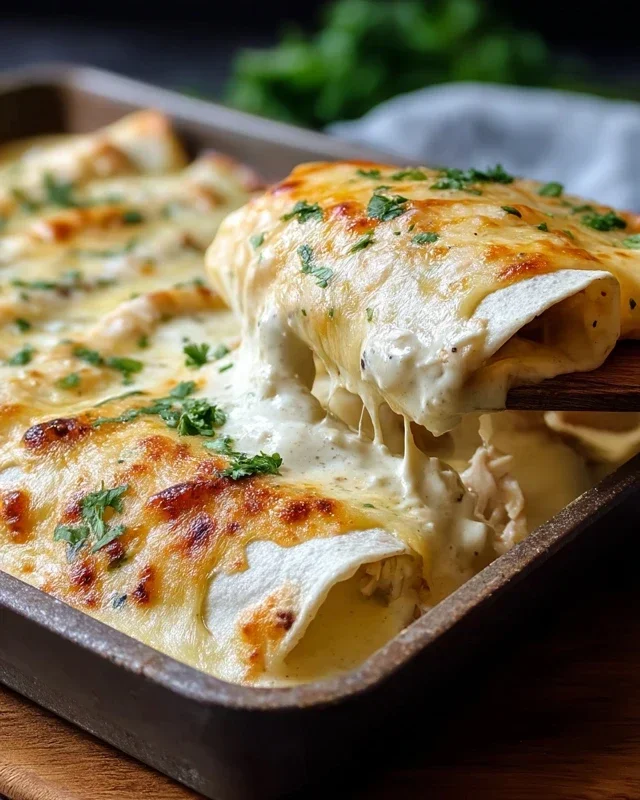 Creamy White Chicken Enchiladas