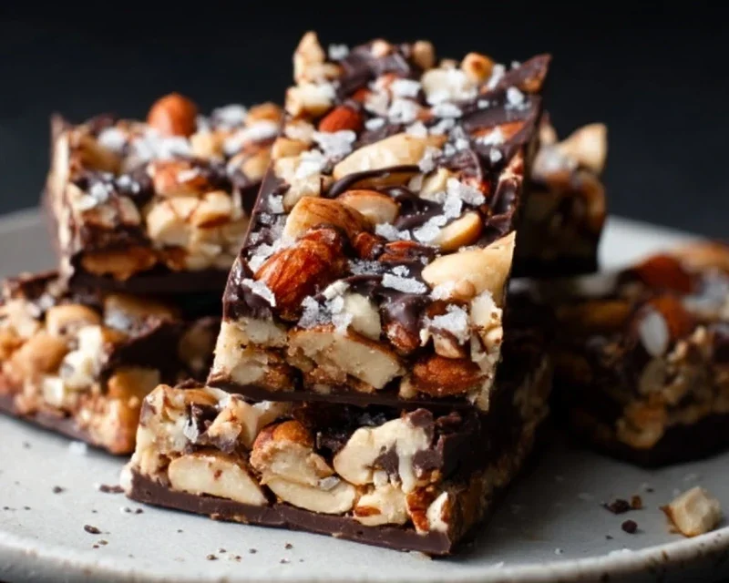 Dark Chocolate and Sea Salt Nut Bars