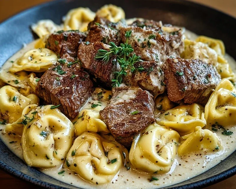 Cracked Garlic Steak Tortellini in Creamhouse Sauce Bliss