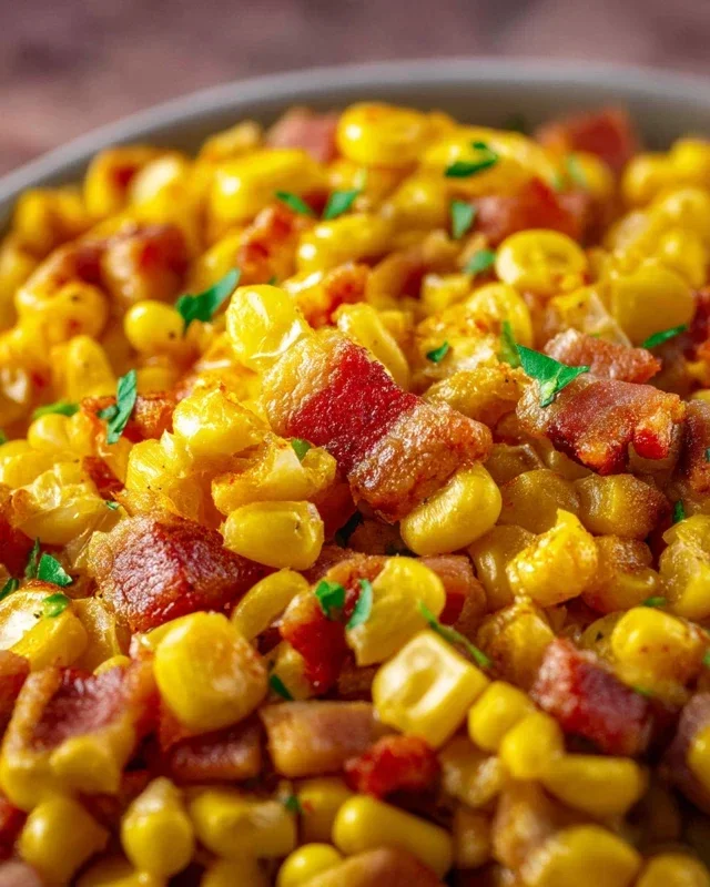 Fresh Corn and Beef Beef Bacon Side Dish