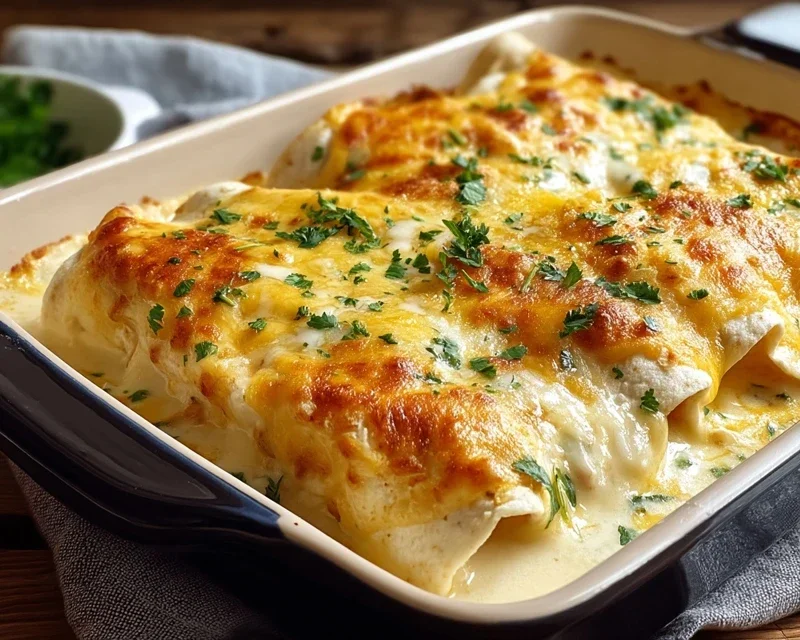 Creamy White Chicken Enchiladas