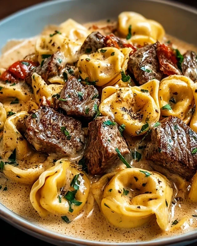 Cracked Garlic Steak Tortellini in Creamhouse Sauce Bliss