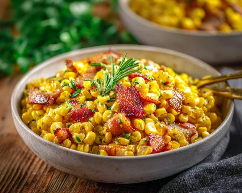 Fresh Corn and Beef Beef Bacon Side Dish