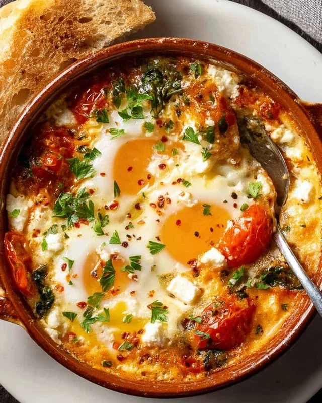 Baked Feta Eggs