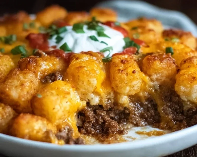 Tater Tot Casserole with Ground Beef