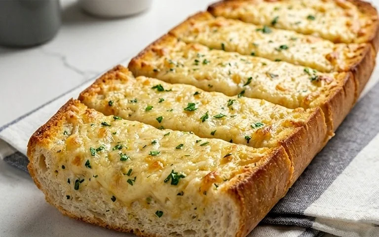 BEST CHEESY GARLIC BREAD RECIPE
