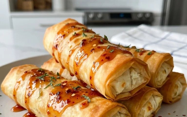 Indulgent Oven Fried Feta Rolls with Chili Honey Magic