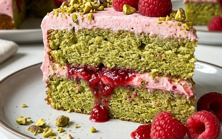 Pistachio Raspberry Cake