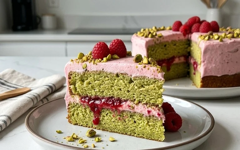 Pistachio Raspberry Cake