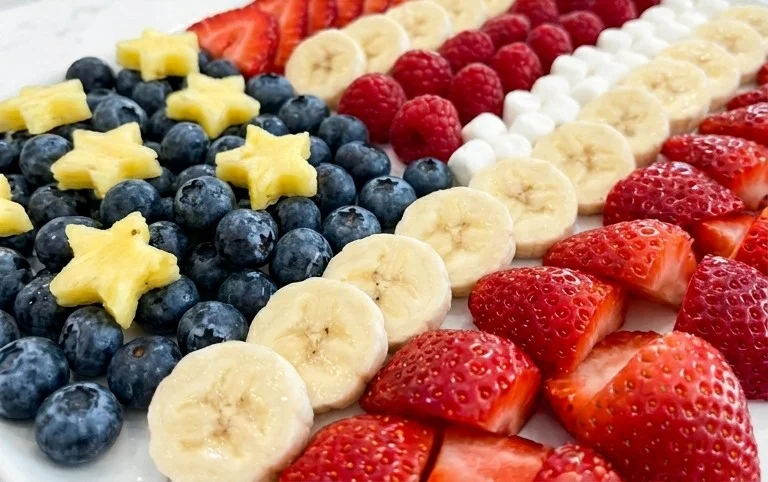 4th of July Fruit Platter Idea | How to Make an American Flag