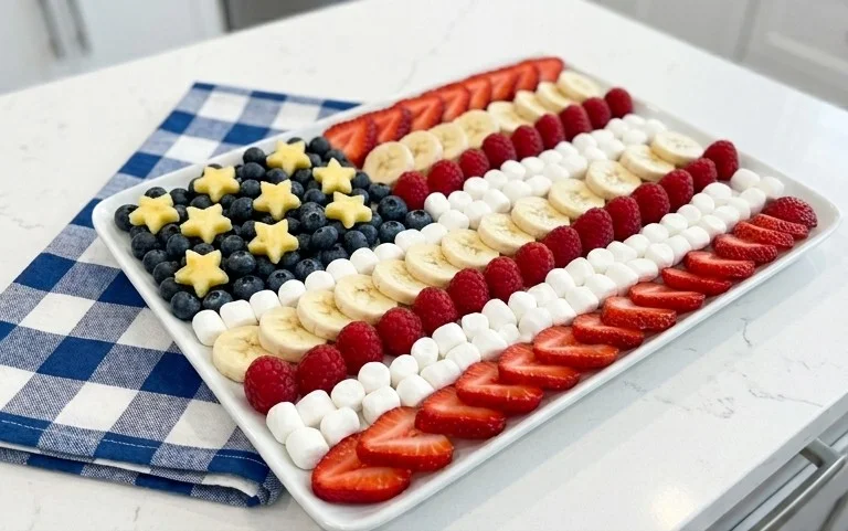 4th of July Fruit Platter Idea | How to Make an American Flag