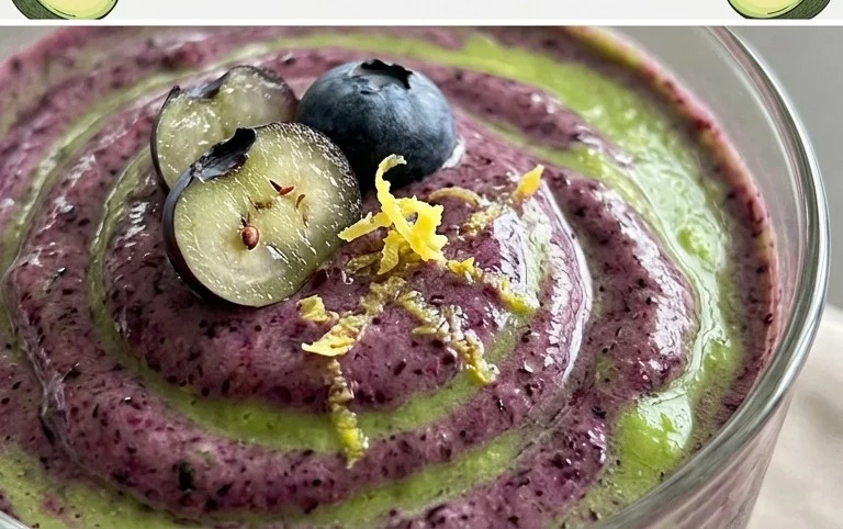 Blueberry Avocado Smoothie With Lemon & Yogurt