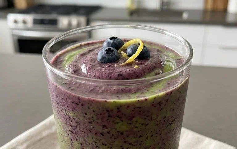Blueberry Avocado Smoothie With Lemon & Yogurt