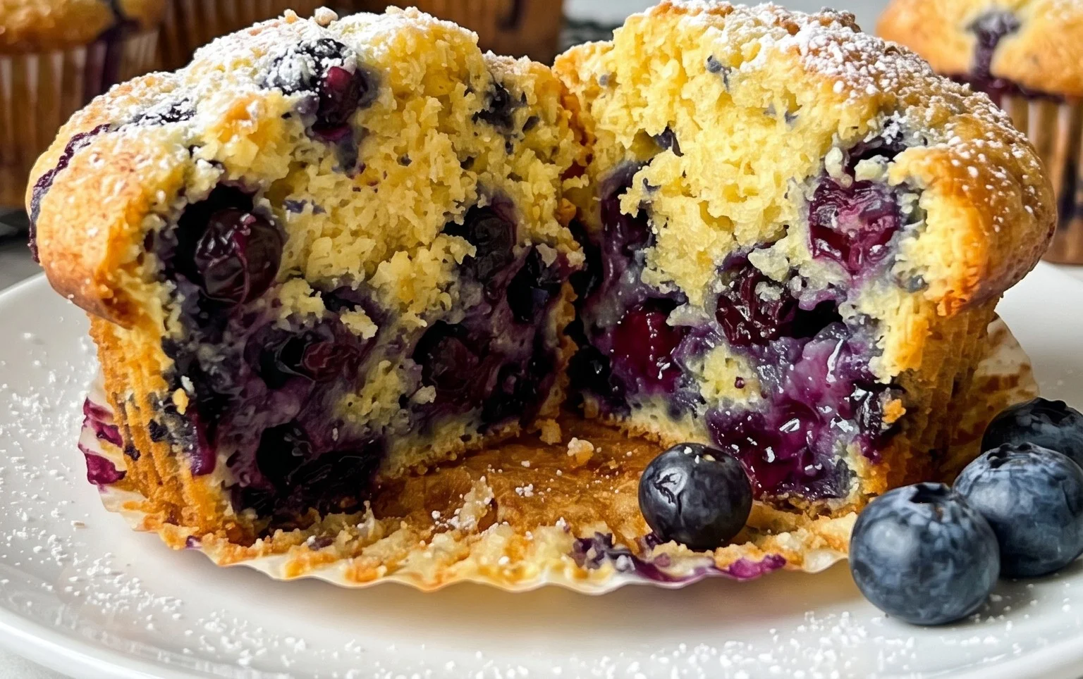 Sour Cream Blueberry Muffins