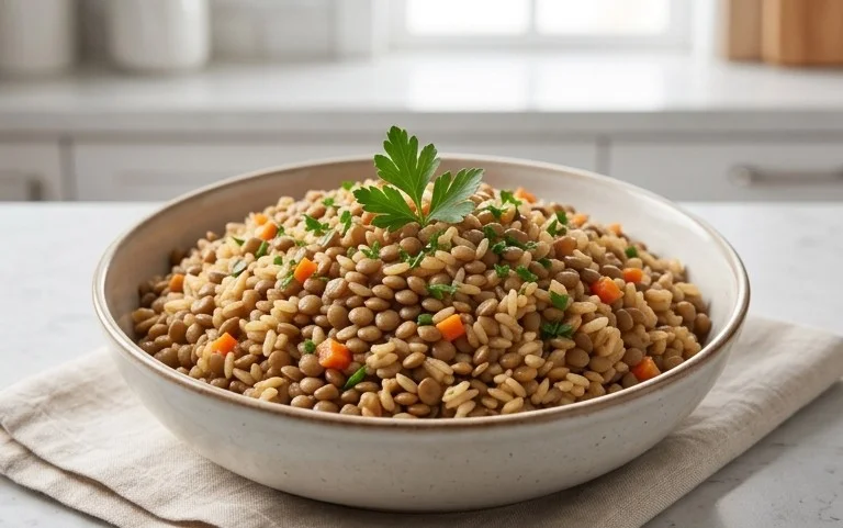 Easy Mediterranean Lentils and Rice