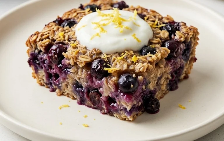Lemon Blueberry Baked Oats