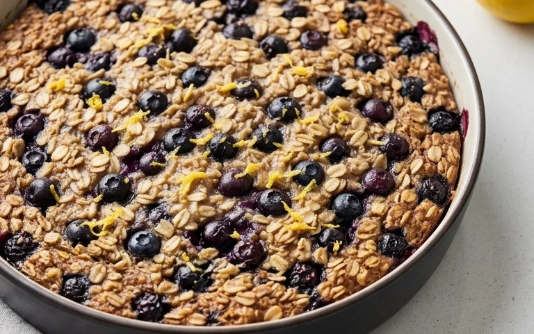 Lemon Blueberry Baked Oats