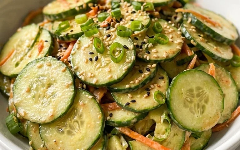 Creamy Asian Cucumber Salad Bowl