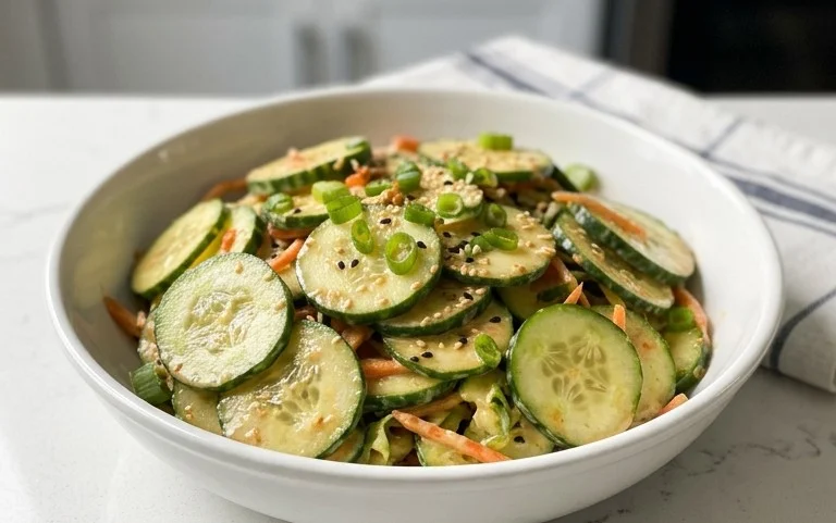 Creamy Asian Cucumber Salad Bowl