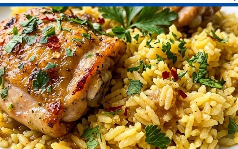 Greek Chicken and Lemon Rice (30 Minutes, One-Pot)